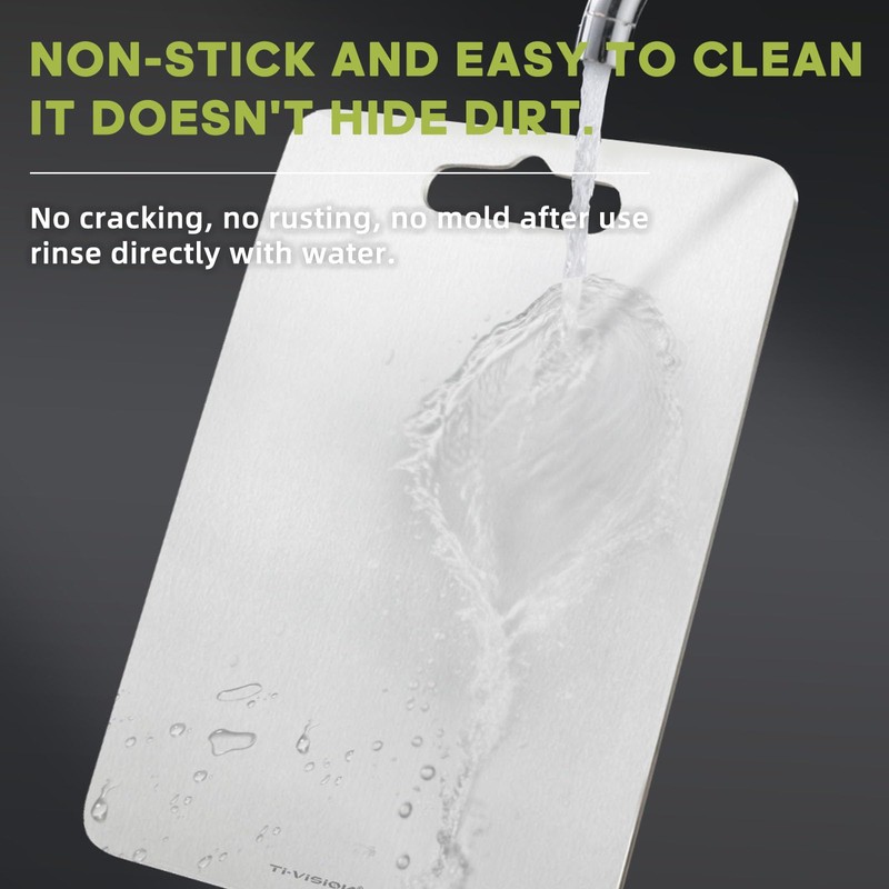GR1 Pure Titanium Cutting Board for Kitchen Ultra-Durable, Lightweight, Dishwasher