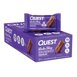 Quest Nutrition Bake Shop, Chocolate Brownies, 10g Protein, 2g Net Carbs, 1g Sugar, Protein Snack, 10 Count