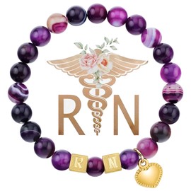 Nurse Bracelet Nurse Gifts for Women,Natural Stone Nurse Bracelet,Nursing Graduation Gifts,Nurse Practitioner Gifts,She Believed She Could Inspirational Jewelry for Christmas Nurse's Day (Nurse Gifts RN Bracelet)
