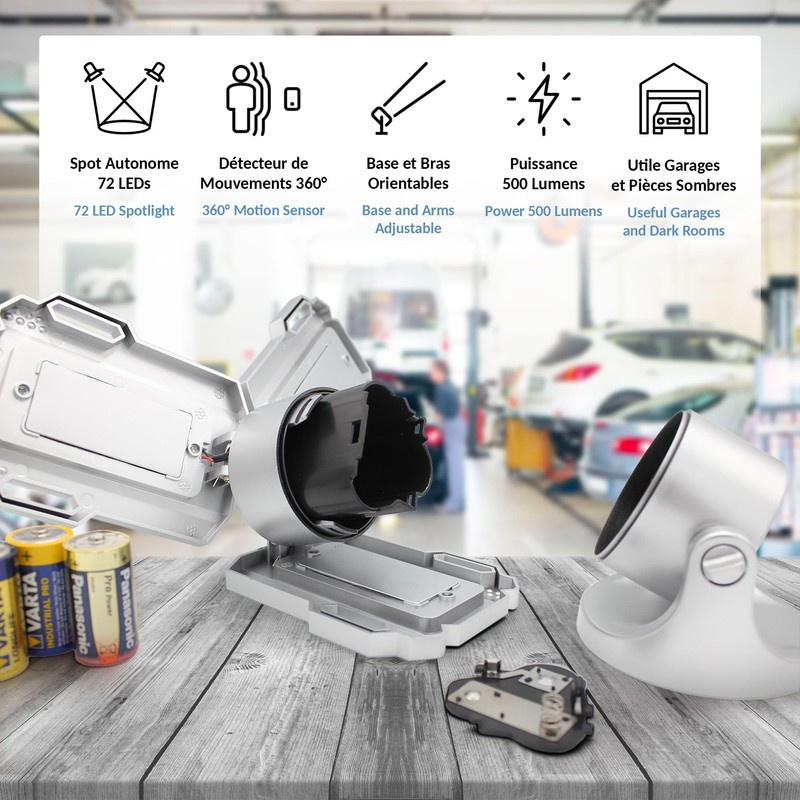 FISHTEC Detect Light Freestanding 72 LED Motion Sensor & Darkness