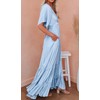 CHARTOU Women's Boho Ruffle Sleeve Flowy Maxi Dress Lace Up