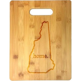 Home State Outline USA United States Laser Engraved Bamboo Cutting Board - Wedding, Housewarming, Anniversary, Birthday, Father's Day, Gift (New Hampshire)