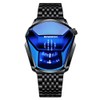 FANMIS Creative Fashion Blue LED Binary Digital Watches Men's Stainless