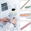 FENGCHUANG 2 Pieces Triangular Ruler 30 cm, Plastic Scale Ruler,