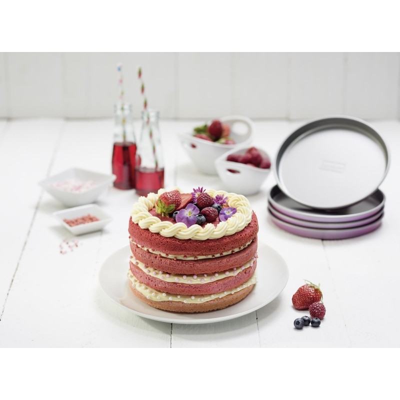 Zenker creative studio Schichtkuchenblech Set, runde Backformen, Backbleche mit Antihaftbeschichtung,