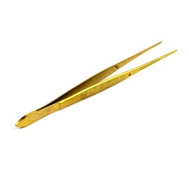 O'Creme Stainless Steel Precision Kitchen Tweezer Tongs 6.25" with Fine Tip (Gold)