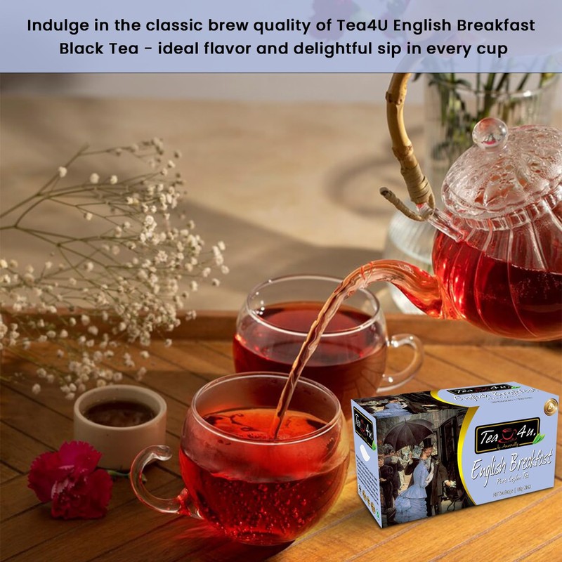 Tea4U English Breakfast Black Tea 25 Tea Bags - flavourful,