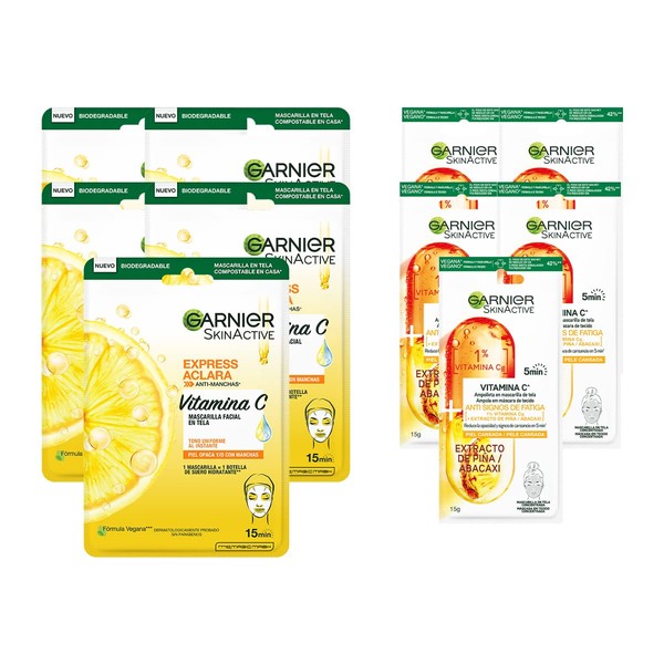 Kit Garnier 10 unidades de Mascarillas Vitamina C