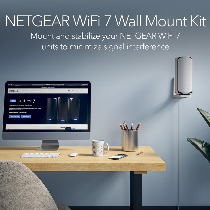 NETGEAR WiFi 7 Wall Mount Kit (RBEWM-10000S) Compatible with Orbi