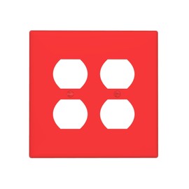 Red 2 Gang Double Duplex Combo Outlet Light Switch Cover Two Gang Dual Device Receptacle Outlet Covers Wall Plate Standard Size