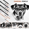 Kosiz 18 Pcs Charcoal Drawing Set Sketch Kit Black Charcoal