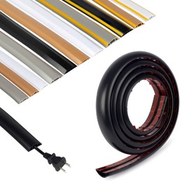 Rubber Bond Cord Cover Floor Cable Protector - Strong Self Adhesive Floor Cord Covers for Wires - Low Profile Extension Cord Covers for Floor & Wall