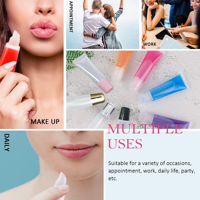 AMORIX 6PCS 10ml Lip Gloss Tubes Clear Empty Lip Balm