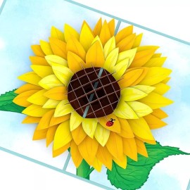 Lovepop Beautiful Vibrant Sunflower Bloom, 3-D Pop-Up Card, 5" x 7"