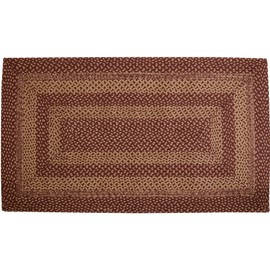 VHC Brands Burgundy Tan Jute Rug Rect w/Pad Rect 27x48