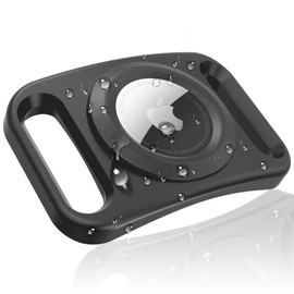 Dog Airtag Holder, Waterproof Airtag Holder for Dog Collar, Fit Most of Collar Widths, Silicone Full Body Covered Anti-Lost Protective Air Tag Case, Ease of Installation, 1 Pack Black