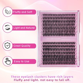 TUNOFF Lash Extension Kit DIY 280 pcs Lash Clusters 9-16mm mix 30D40D Curl Single eyelash kit.eyelash clusters (280)