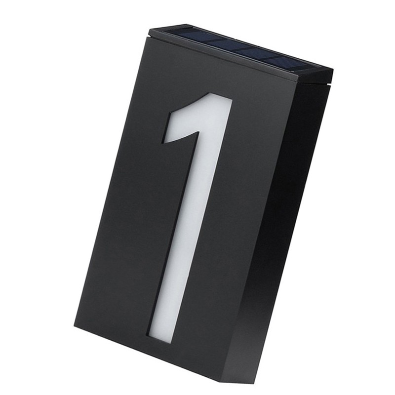 Solar House Number Solar Powered 1000mAh Rechargeable LED Illuminated Address