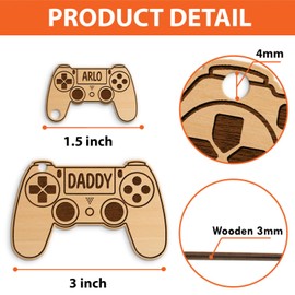 DIY Custom Video Game Controller Keychain for Gamer Daddy Kids, Game Controller Keyring Ornament for Birthday Fathers Day Gift, Gamer Keychains, Gaming Keychain Charm Key Ring, New Dad Gifts for Men,