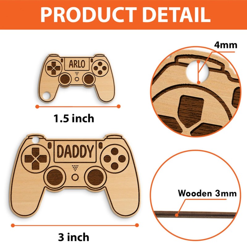 DIY Custom Video Game Controller Keychain for Gamer Daddy Kids,