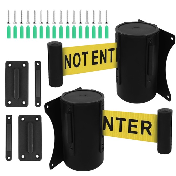 Wall Mount Retractable Belt Barrier 2 Pack, TrreZon Fixed Retractable