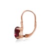Rose Gold Flashed Sterling Silver Created Ruby 8x6mm Oval Leverback