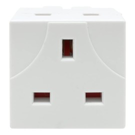 2 Way Plug Adapter/UK 3 Pin Socket Extensions 13 Amp 250V / Multi Plugs Extension Sockets Adapter – UK Plug Block for Home, Office, Indoor Lighting (1)