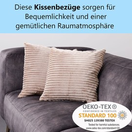 Kuscheli® Set of 2 Cushion Covers in Double Pack Cashmere Touch Fleece Pillow Slip, Sofa Cushion Pillowcase Pillowcases Couch Cushion, Colour: Taupe, Size: 2 x 40 x 40 cm