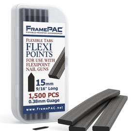 FramePac Flexipoint for Picture Frames Point Driver 15mm (9/16 inch) - Compatible with Dual Drive Point Driver, Glazing Points | Framing Points | Flexi-Points | Flexipoints Refill (Pack of 1500)
