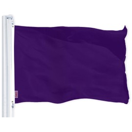 G128 Solid Purple Color Flag | 3x5 Ft | LiteWeave Pro Series Printed 150D Polyester | Indoor/Outdoor, Vibrant Colors, Brass Grommets, Thicker and More Durable Than 100D 75D Polyester