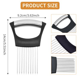 Stainless Steel Onion Holder, Onion Holder Slicer Onion Cutter Slicer All-in-One Onion Holder Onion Slicer Onion Cutter Upgraded Onion Holder for Slicing for Meat, Onion, Potato, Tomato