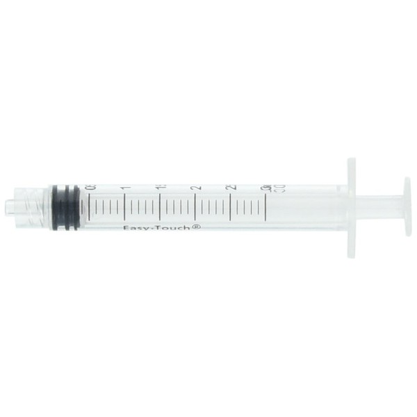 EasyTouch Luer-Lock Syringe Barrel, 3ML Syringe, Pack of 100