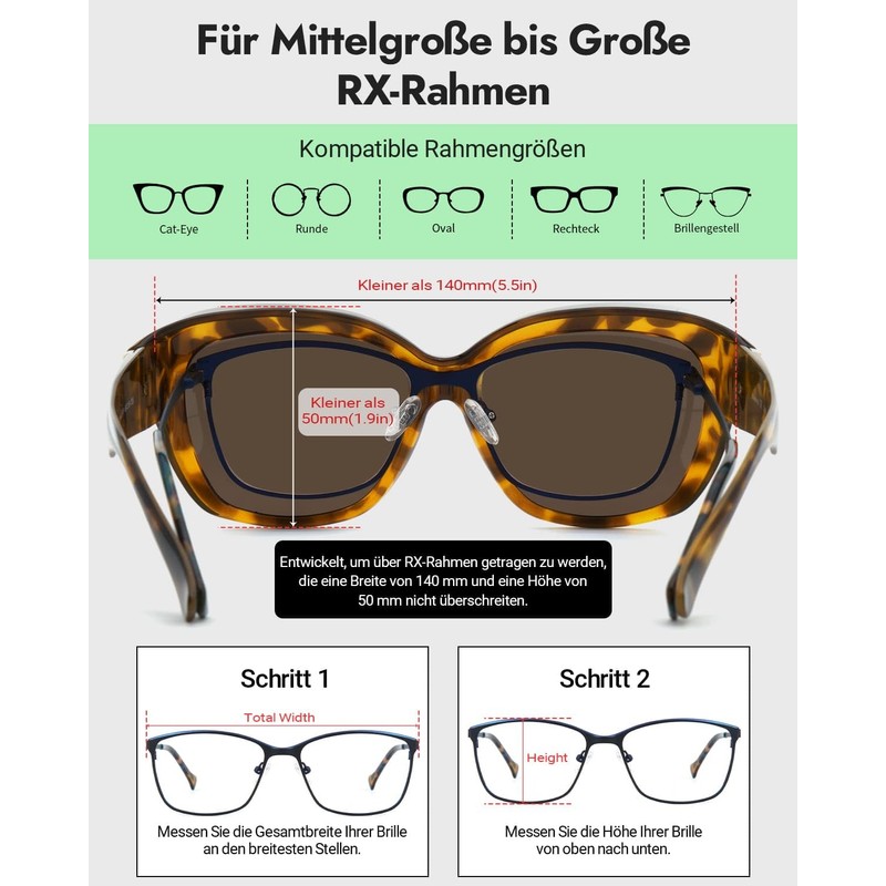 Meeloog Oversized Polarized Over Glasses Sunglasses for Women - Driving