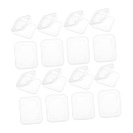 Operitacx 20Pcs Transparent Memory Card Holder Case Lightweight Card Keeper for Secure Storage Organization for Travel Everyday Use