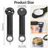 KEOCS Multifunctional Retractable Jar Opener, Manual Can Opener, Adjustable, Black