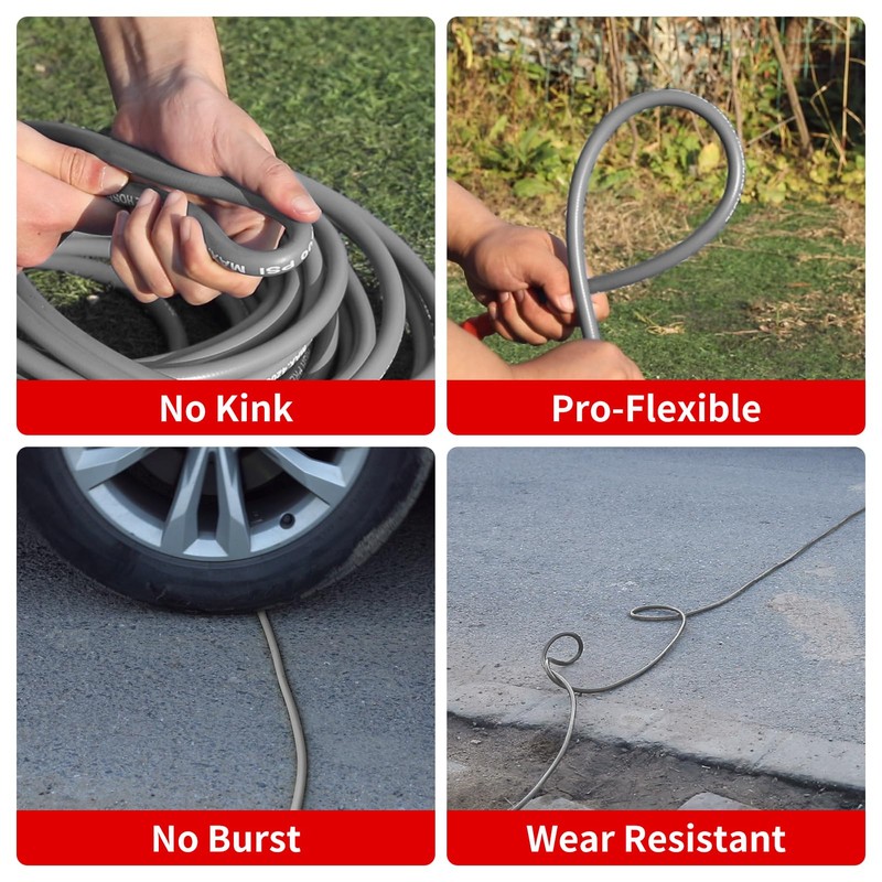 Heliwoo Pressure Washer Hose 50ft, 4200PSI Wire Braid Power Washer