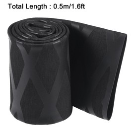 sourcing map Heat Shrink Tubing, 35 mm Diameter, 57 mm, Flat Width, Shrink Ratio 2:1, Double-Walled Heat Shrink Tubing, with Mesh Pattern, 0.5 m Length, Waterproof, PE,