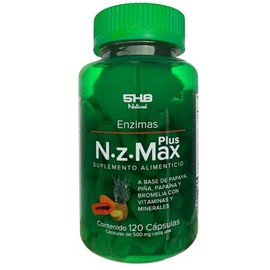 5H8 Nutrition NZ MAX PLUS  120 Capsulas  Enzimas Digestivas  Enzimas Vegetales de Papaya, Pia, Papana y Bromelina  Salud Digestiva  Suplemento...     