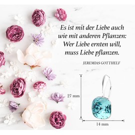 Hanging Earrings Silver 925 Rattle Clasp – Fashion Jewellery Earrings Real Silver for Women and Girls – Drop Earrings Ideal for Gifts for Women, Sterling Silver, Crystal