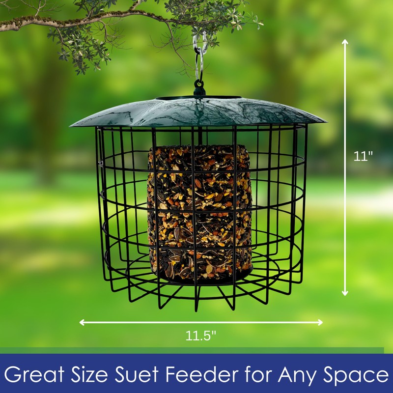 Backyard Essentials Squirrel Defeater Seed or Suet Log Cage Feeder