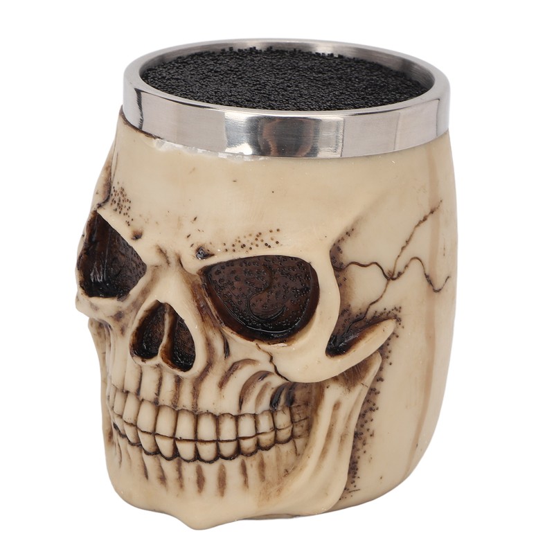 Barber Scissors Holder Skull Shape Stainless Steel Resin Removable Stylish