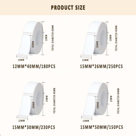 15mm x 26mm Compatible Phomemo D30/D32/D35/Q30 Label Printing Paper