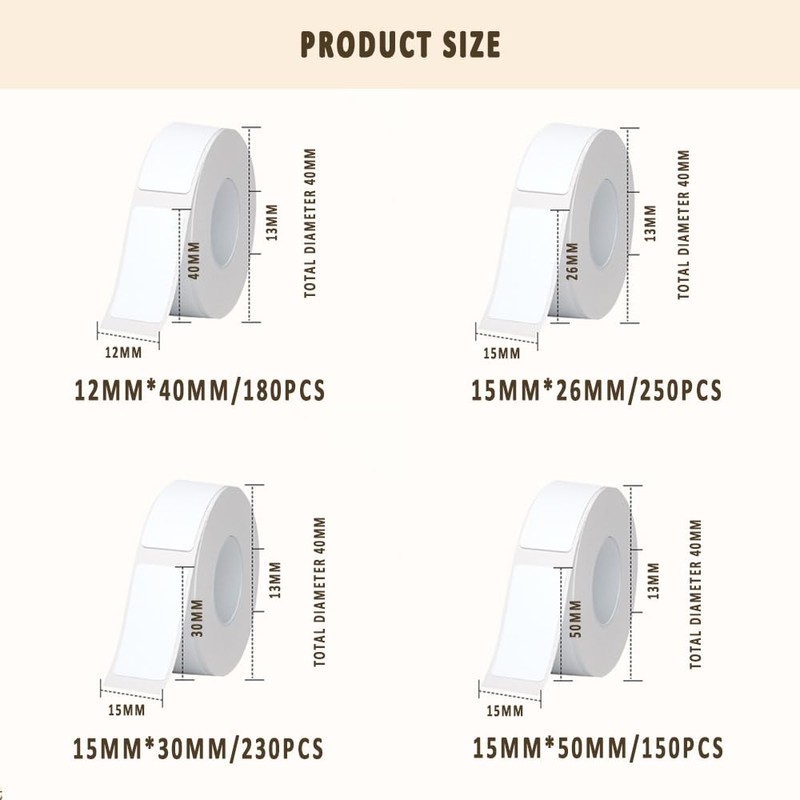 15mm x 26mm Compatible Phomemo D30/D32/D35/Q30 Label Printing Paper