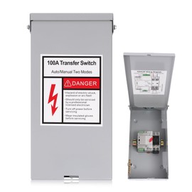 Automatic Transfer Switch, 100 Amp Generator Transfer Switch, 2P 3 Wires 120V, NEMA-3R Enclosure for Outdoor and Indoor