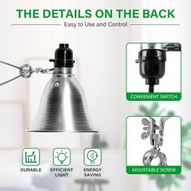 Simple Deluxe Clamp Lamp Light 60 Watt with 5.5 Inch Aluminum Reflector (no Bulb Included), 6 Feet Cord, 1 Pack, Black, New Version