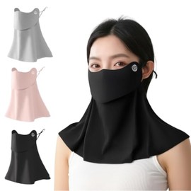 [T2K] 2025夏新登場 特許開口 UPF50＋ 日焼け防止 フェイスカバー UVカット冷感マスク 洗える 日除けマスク 100％アイスシルク日焼け止め フェイスガード 耳が痛くならない 耳紐調節可能 日焼け対策 運転 女性 男性