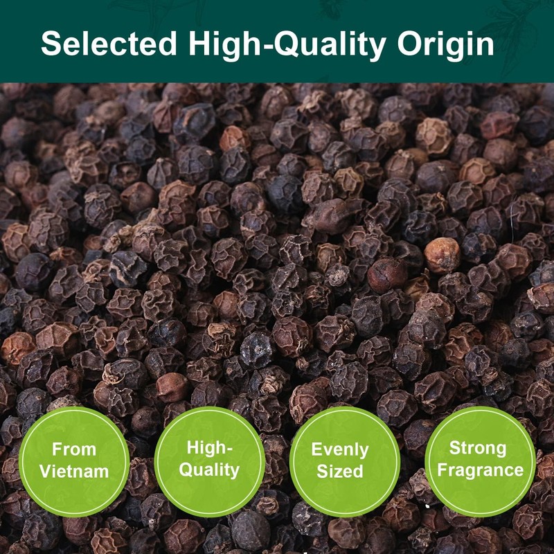 Soeos Black Peppercorns, 32oz (Pack of 1), Non-GMO, Kosher, Packed
