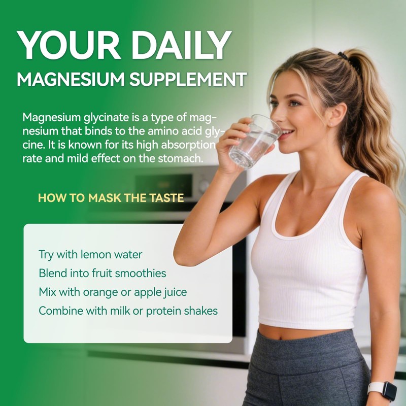 Babivek Raspberry Flavor Magnesium Glycinate Powder - High Absorption Chelated