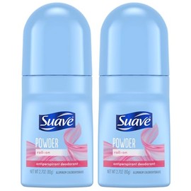 Suave Roll-On Deodorant for Women, Powder Fresh Scent, 2-Pack – Antiperspirant Deodorant with 24H Sweat & Odor Protection, 2.7 Oz Ea