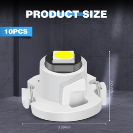 Dogary 10 PCS T4.2 LED Dashboard Bulb, 12V 3030 Chip Super Bright Indicator Light, Replacement for Car Dashboard, Switch, Air Conditioning and Interior Lights, Suitable for Most Cars (White)